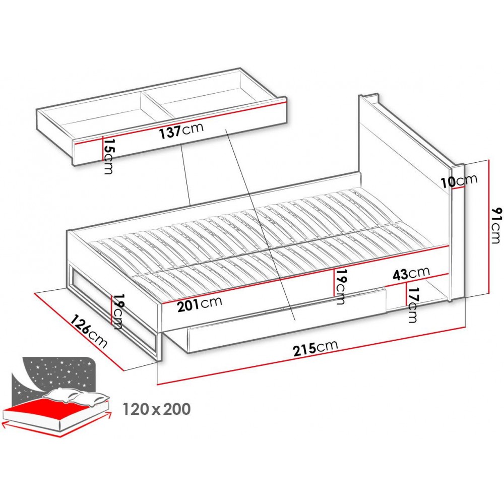 Κρεβάτι Teen Flex-120 x 200 εκ.