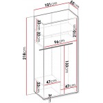 Ντουλάπα Teen Flex Δίφυλλη