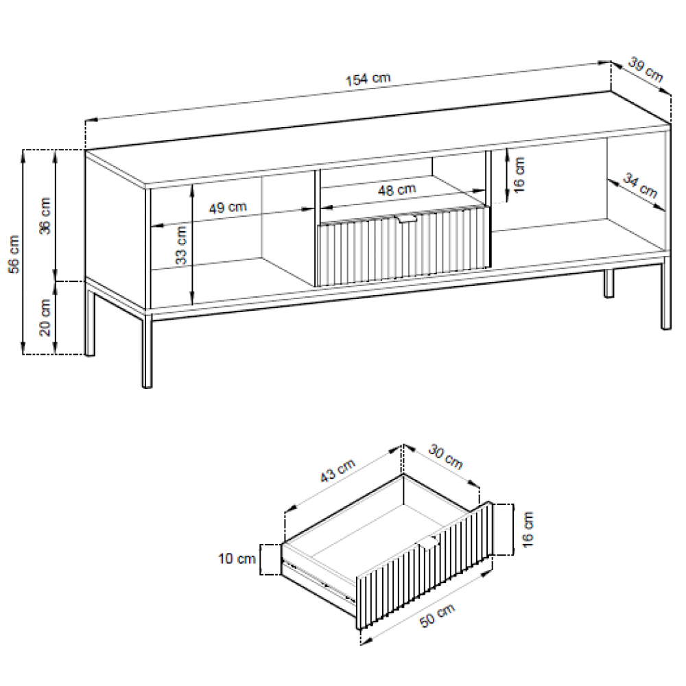 Έπιπλο τηλεόρασης Palermo-Prasino
