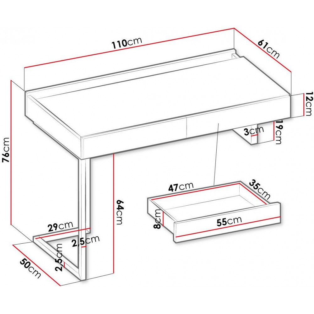 Γραφείο Teen Flex I -Μήκος: 110 εκ.