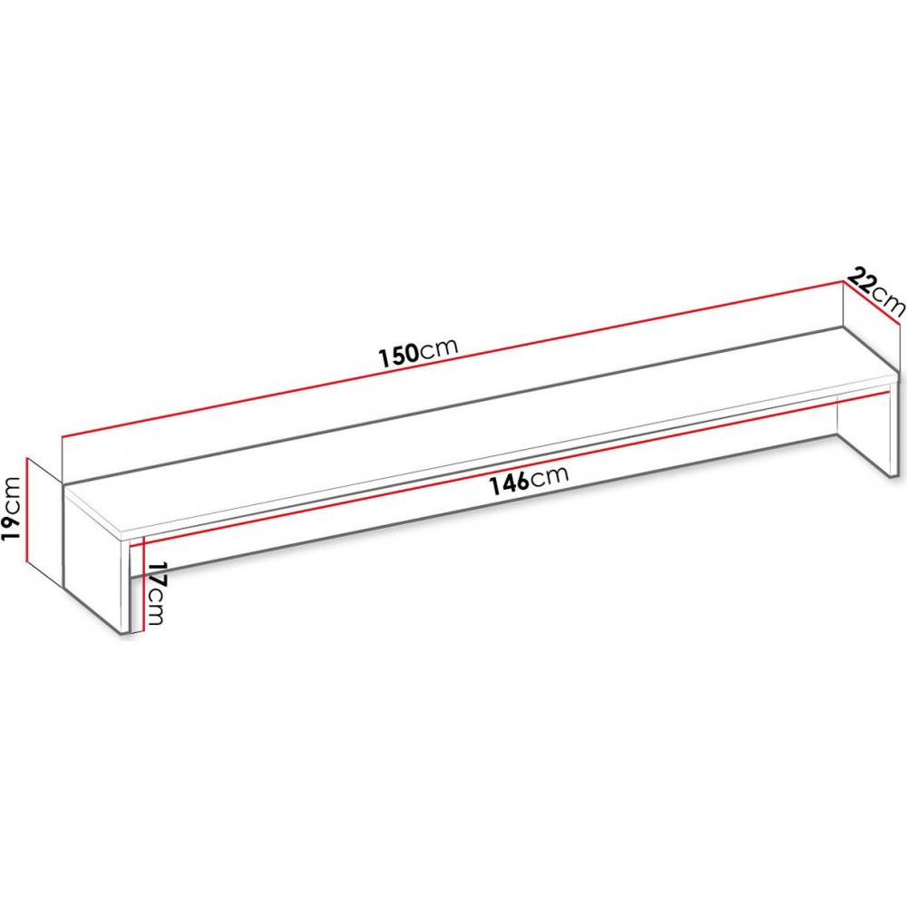 Επέκταση γραφείου για Teen Flex I και II-Μήκος: 150 εκ.