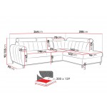 Γωνιακός καναπές Forio L 264x200x105