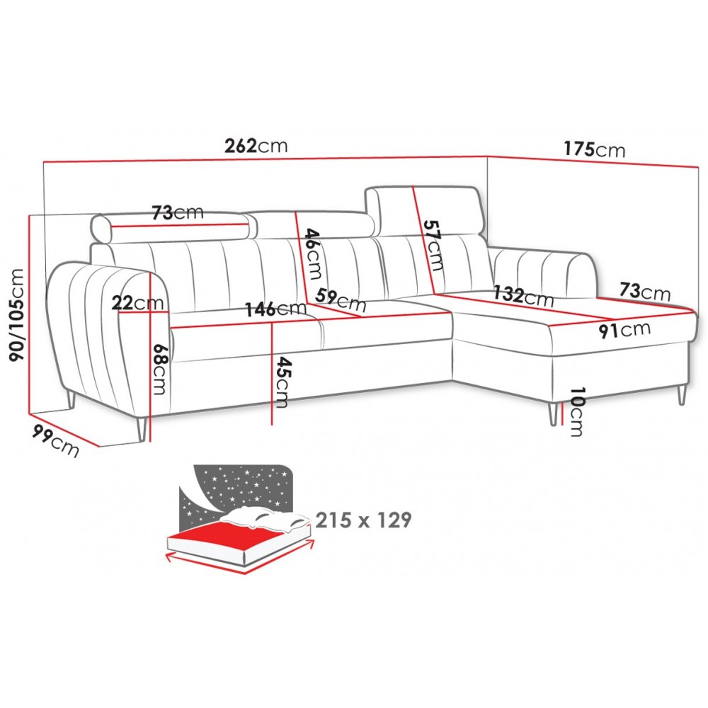 Γωνιακός καναπές Forio mini-Mpez-Δεξιά