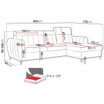Γωνιακός καναπές Forio mini 262x175x105