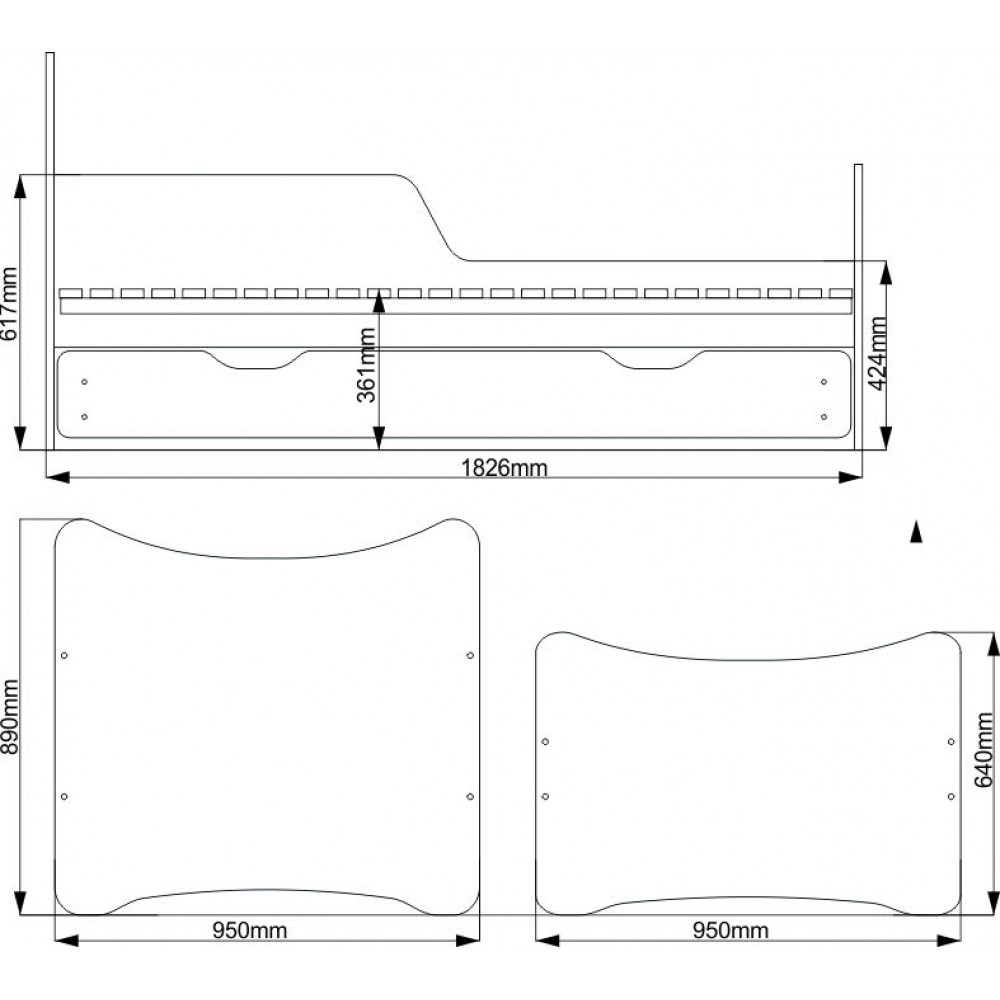 Κρεβάτι παιδικό SMB-184 x 94 x 90 εκ.-Girls