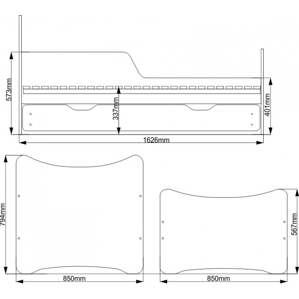 Κρεβάτι παιδικό SMB-164 x 84 x 80 εκ.-Girls