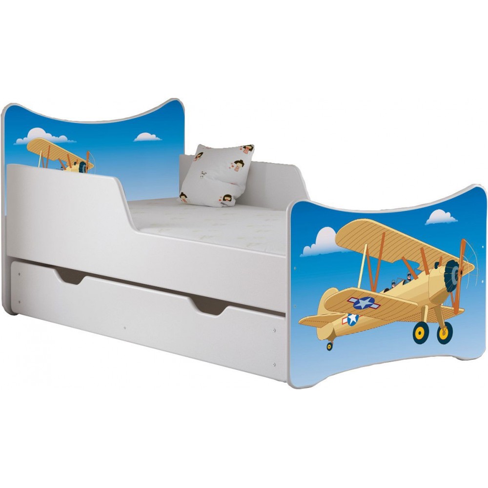 Κρεβάτι παιδικό SMB-144 x 74 x 70 εκ.-Αεροπλάνο