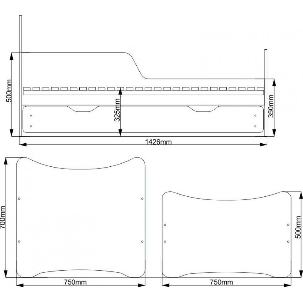 Κρεβάτι παιδικό SMB-144 x 74 x 70 εκ.-Αεροπλάνο