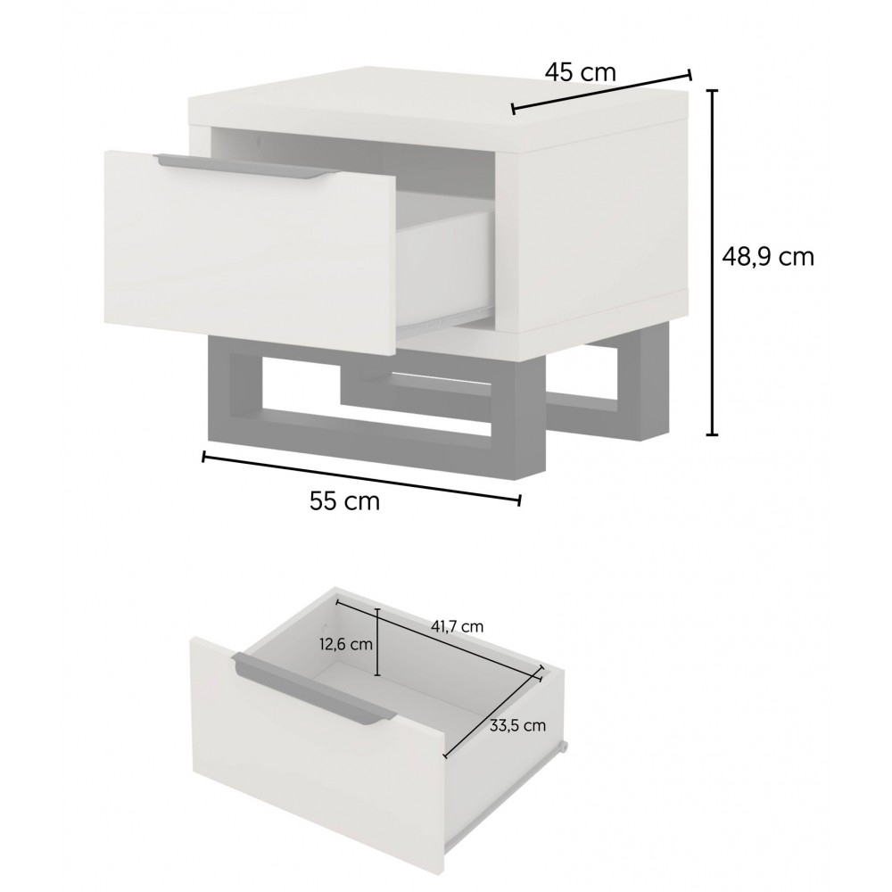 Κομοδίνο Halle-Φυσικό 55x45x49