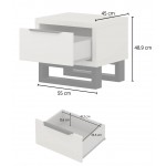 Κομοδίνο Halle-Φυσικό 55x45x49