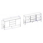 Μπουφές Plum 2D3D-Mpez 184x40x90