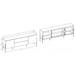 Έπιπλο τηλεόρασης Plum 2D2D-Leuko 204x40x70