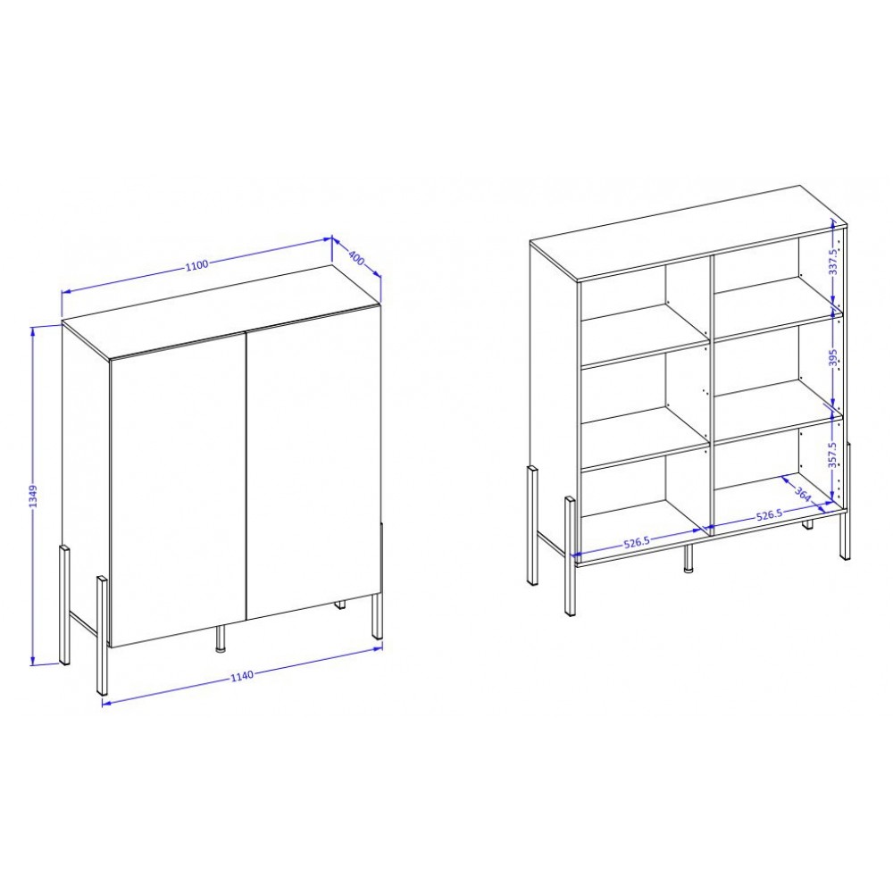 Μπουφές Plum mini-Mpez 114x40x135