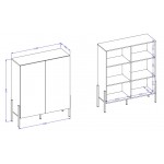Μπουφές Plum mini-Mpez 114x40x135