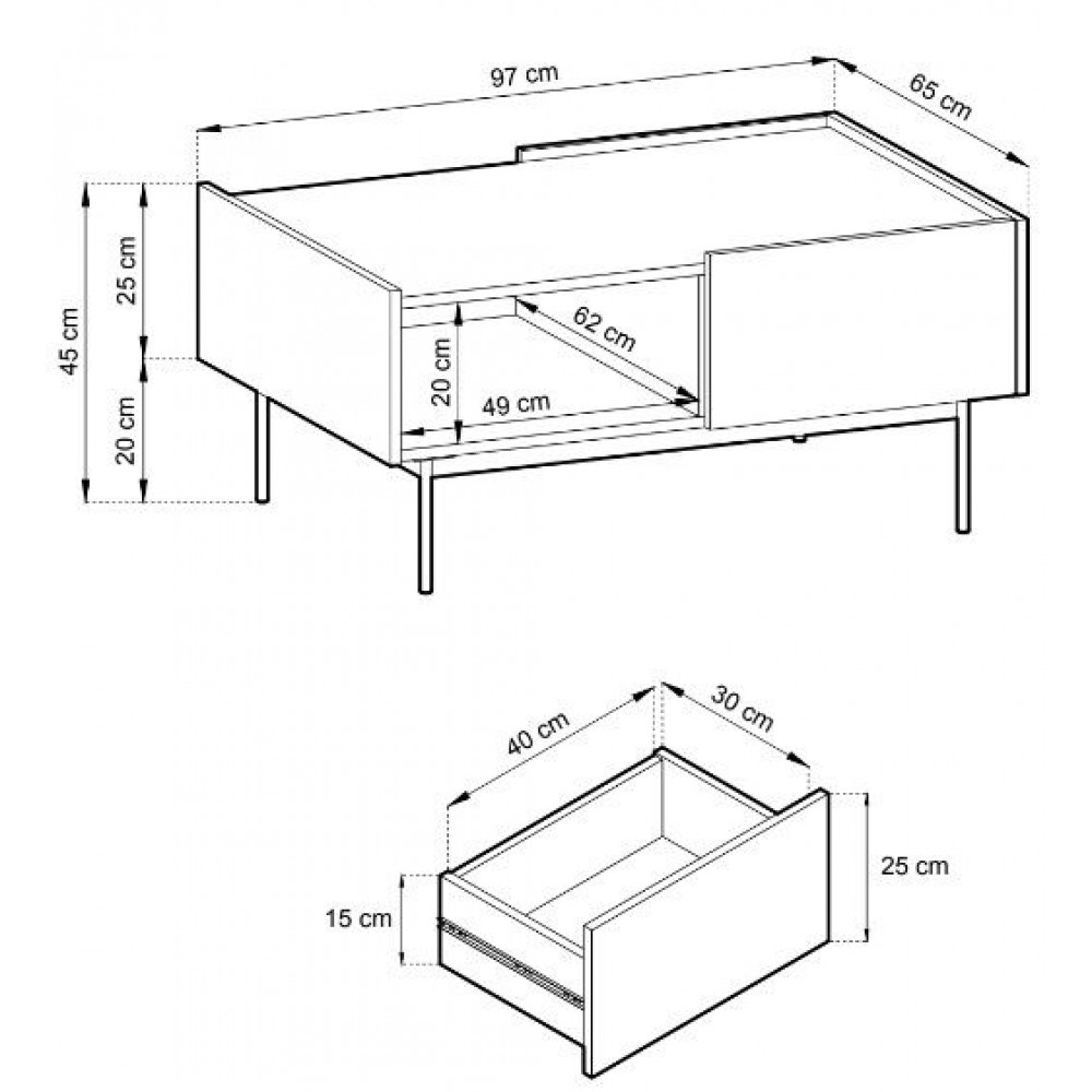 Τραπεζάκι σαλονιού Palestino-Leuko