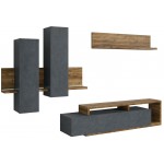 Σύνθεση σαλονιού Bron- Φυσικό σκούρο-Ανθρακί