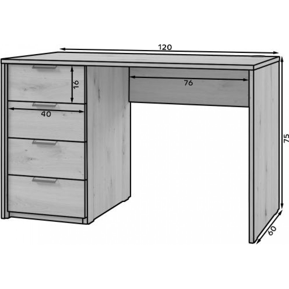 Γραφείο Mendes-Fusiko-Μήκος: 120 εκ.