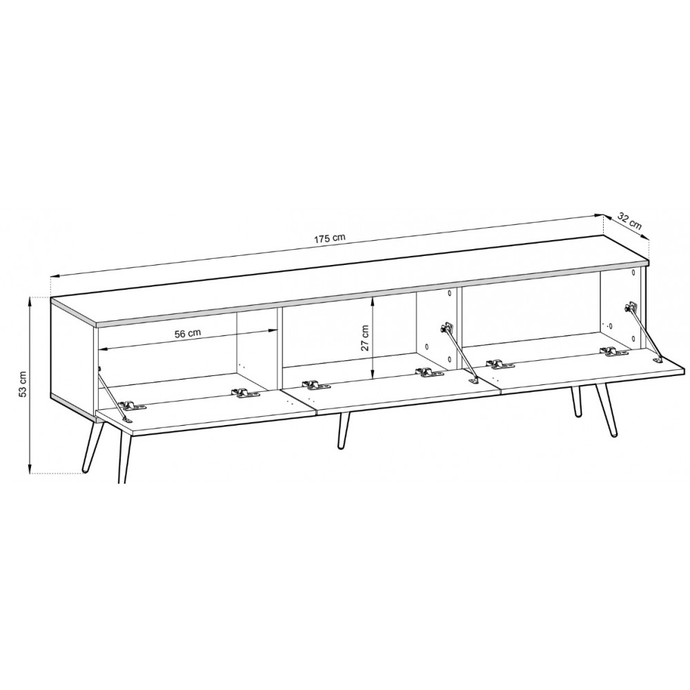 Σετ 5τμχ ποδαράκια για το έπιπλο τηλεόρασης Loro Plus I και Loro Plus II-Mauro