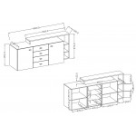 Μπουφές Bron Plus-Φυσικό σκούρο-Ανθρακί