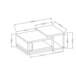 Τραπεζάκι σαλονιού Bron plus-Φυσικό σκούρο-Ανθρακί