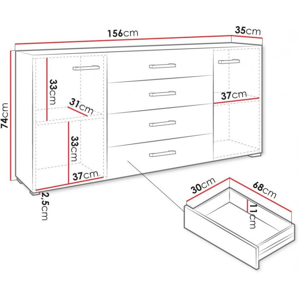 Συρταριέρα Gimren 2D4SZ
