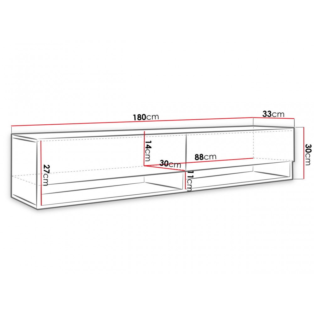 Έπιπλο τηλεόρασης Doka-Μήκος: 180 εκ.