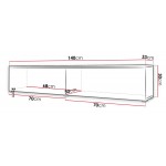 Έπιπλο τηλεόρασης Alone-Mauro-Μήκος: 140 εκ.