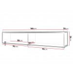 Έπιπλο τηλεόρασης Alone-Mauro-Μήκος: 180 εκ.