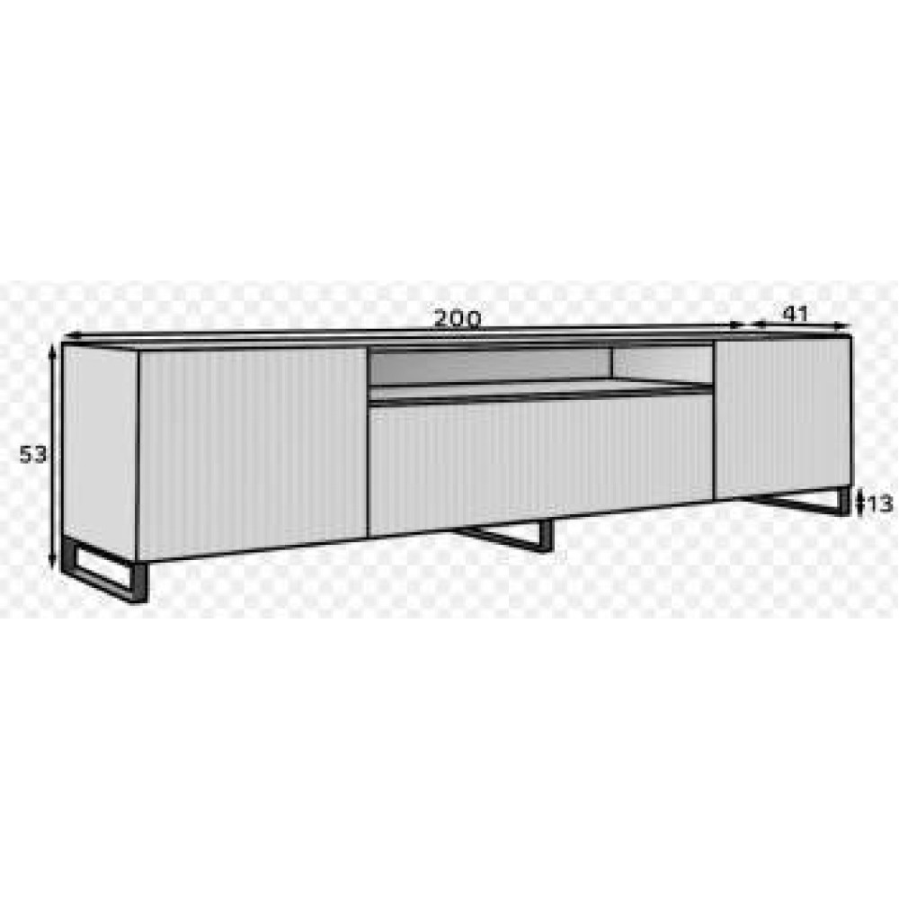 Έπιπλο τηλεόρασης Noni Plus-Leuko 200x41x53