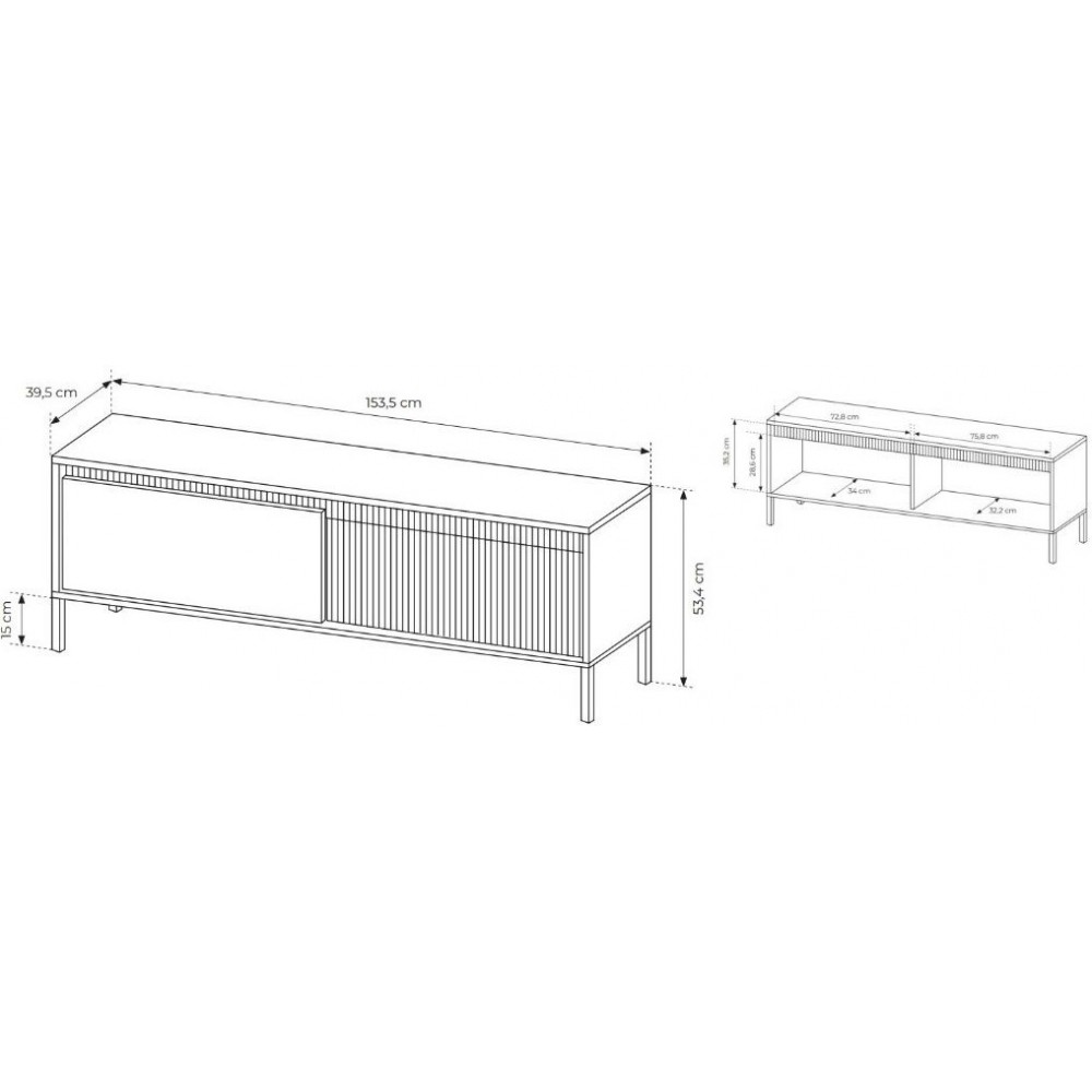 Έπιπλο τηλεόρασης Silvio-Mpez-Μήκος: 153 εκ.