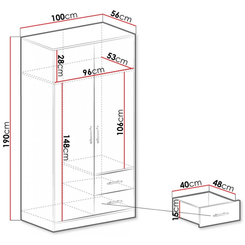 Ντουλάπα Smash δίφυλλη-Fusiko-Leuko