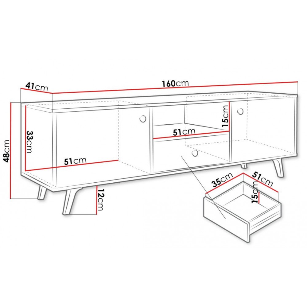 Έπιπλο τηλεόρασης Siena-Leuko