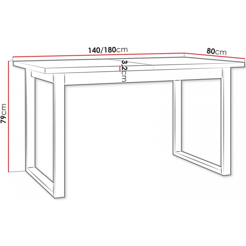 Επεκτεινόμενο τραπέζι Ikonic III 140x80x79