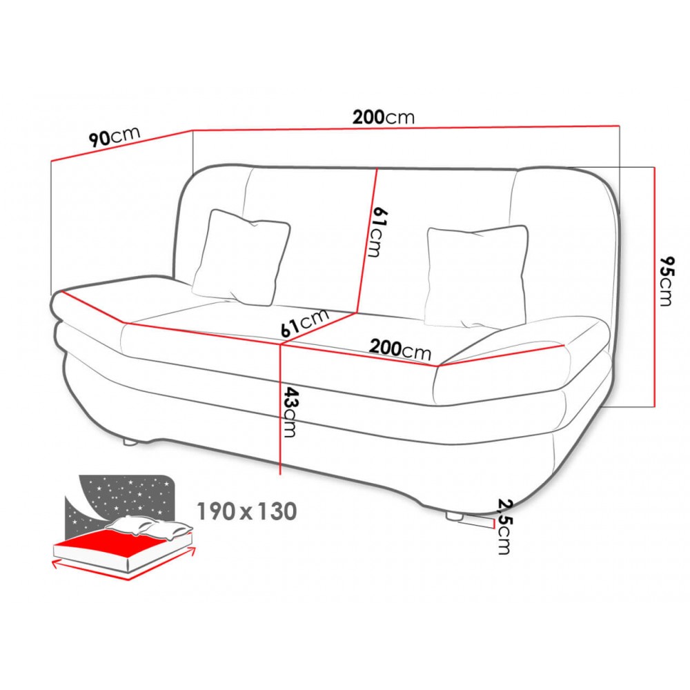 Καναπές - κρεβάτι Weronika-Ekrou Anoikto