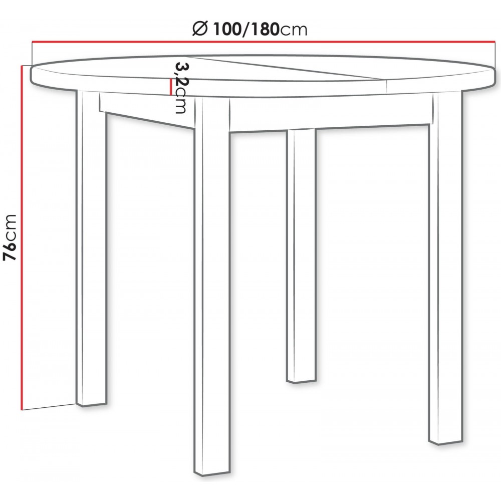 Επεκτεινόμενο τραπέζι Tia IV 100x100x76