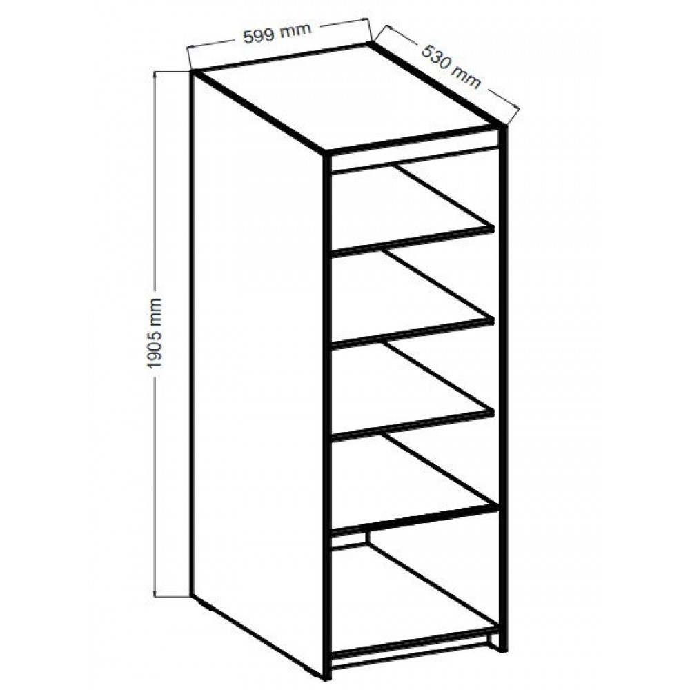 Ντουλάπα Ester 1D3S 59.9x53x190.5