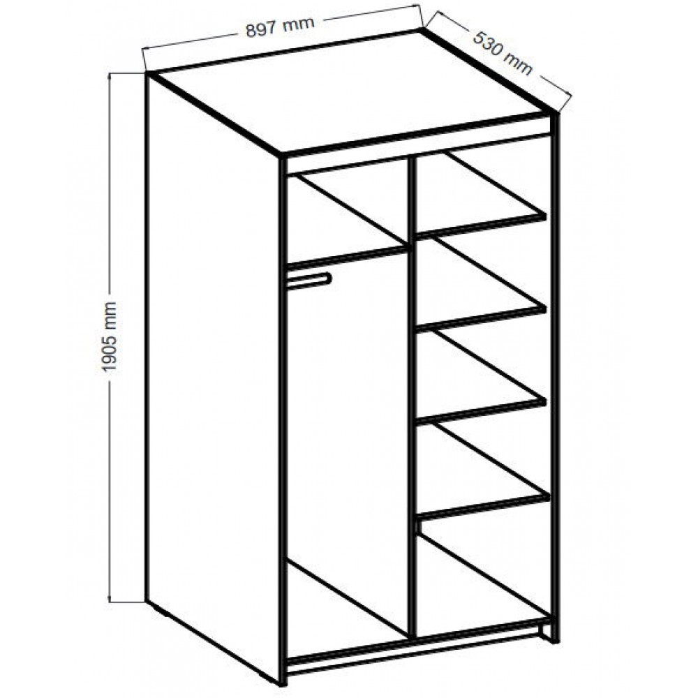 Ντουλάπα Ester 2D3S-Sonoma Oak