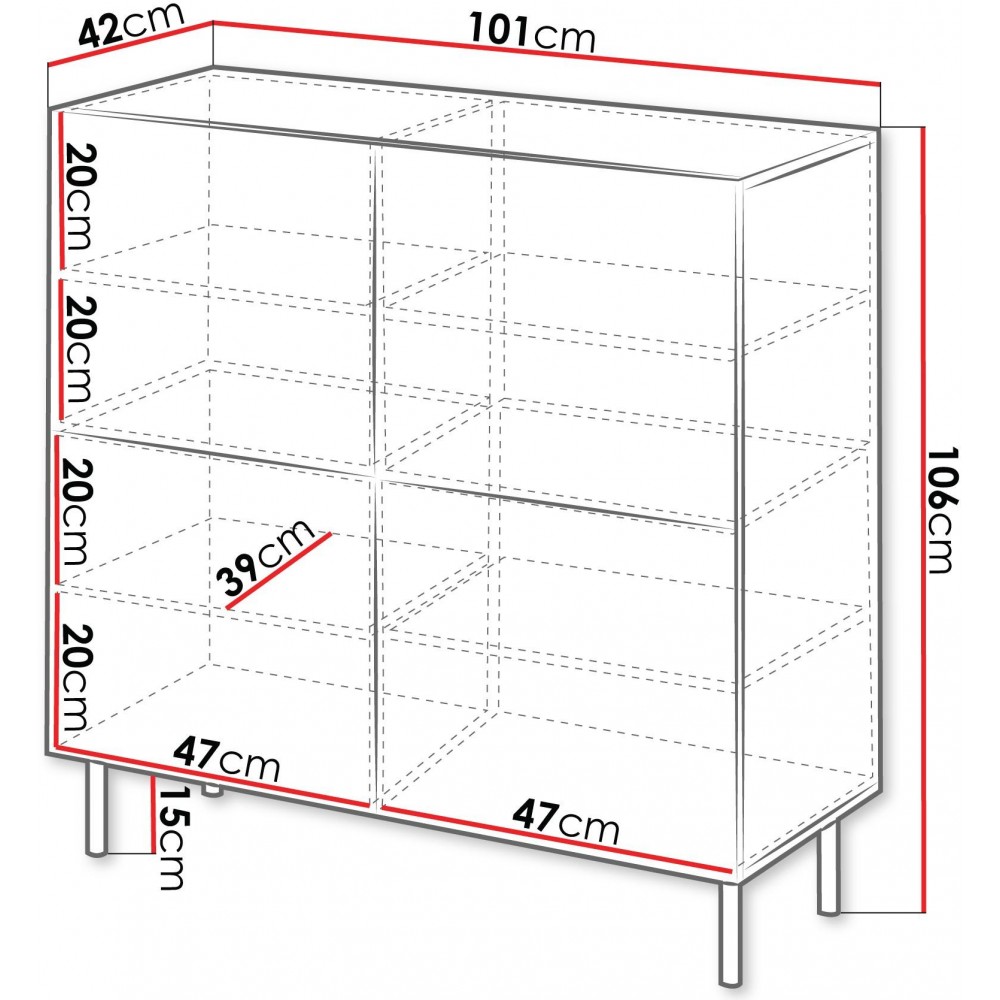 Μπουφές Ψηλός Aruba 4D