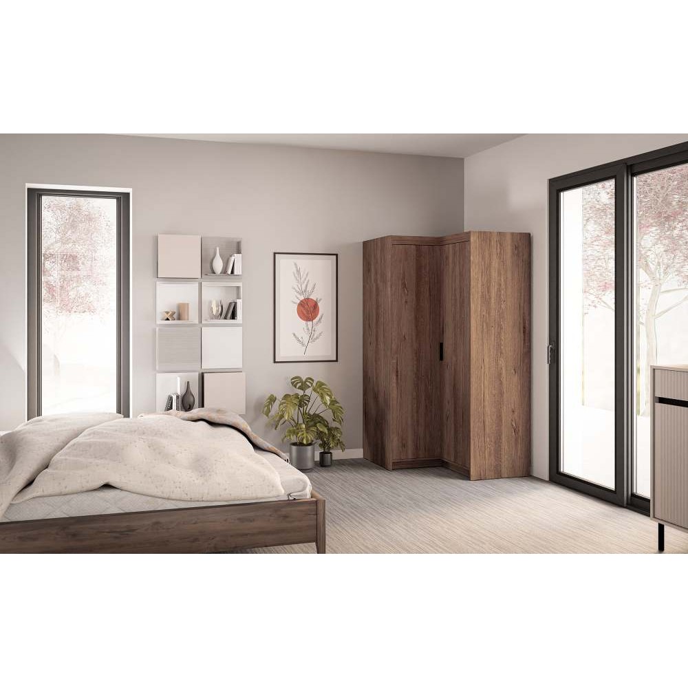 Ντουλάπα Ester γωνιακή-Lefkas Oak