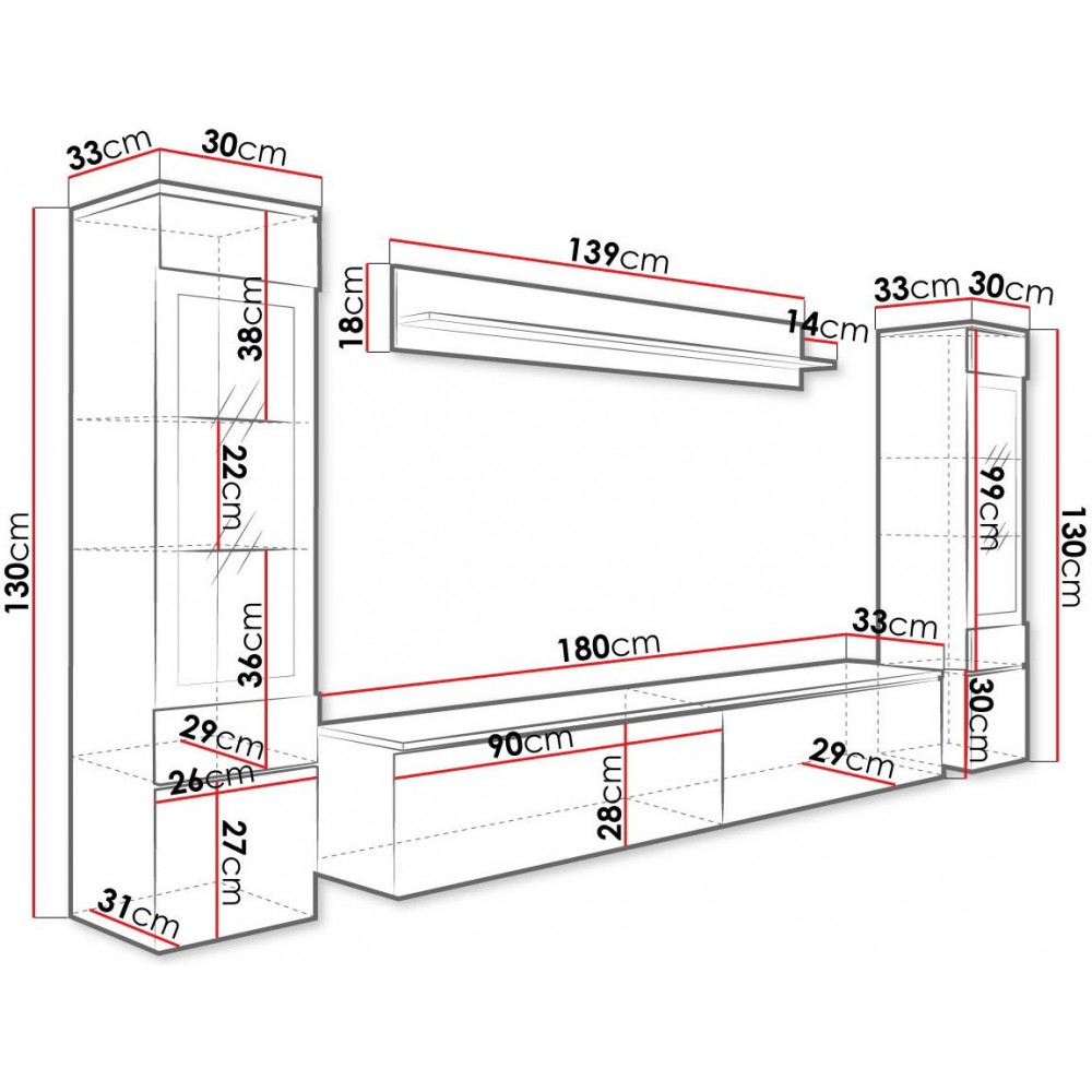 Σύνθετο σαλονιού Vera II-Grafitis