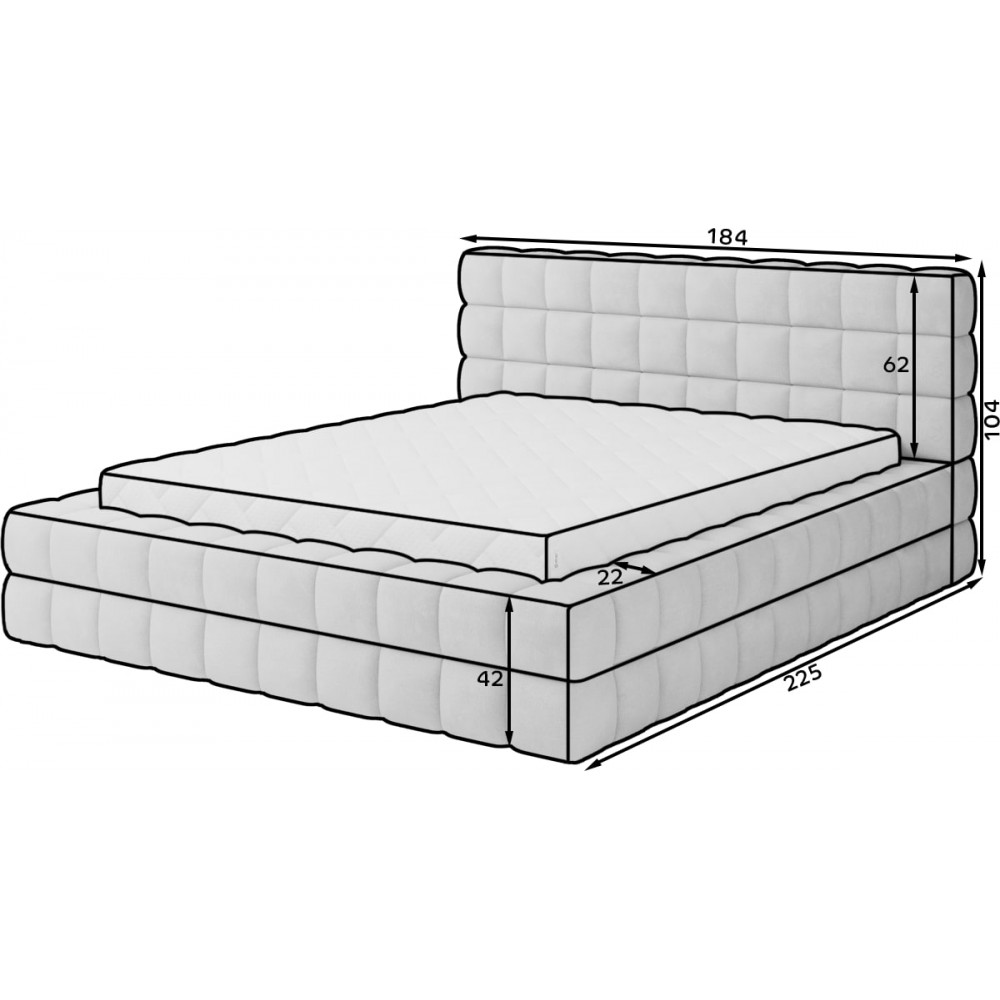 Επενδυμένο κρεβάτι Dagmar-Gkri Anoixto-140 x 200