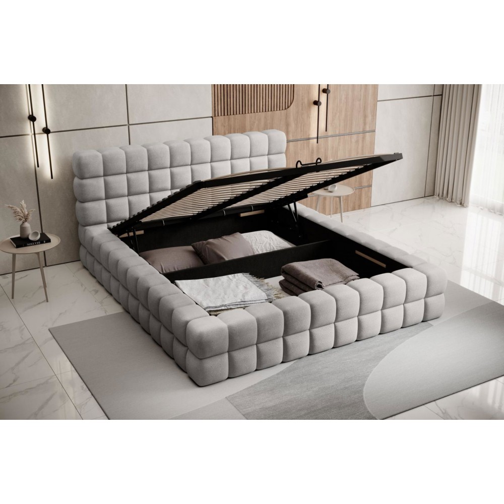 Επενδυμένο κρεβάτι Dagmar-Gkri Anoixto-180 x 200