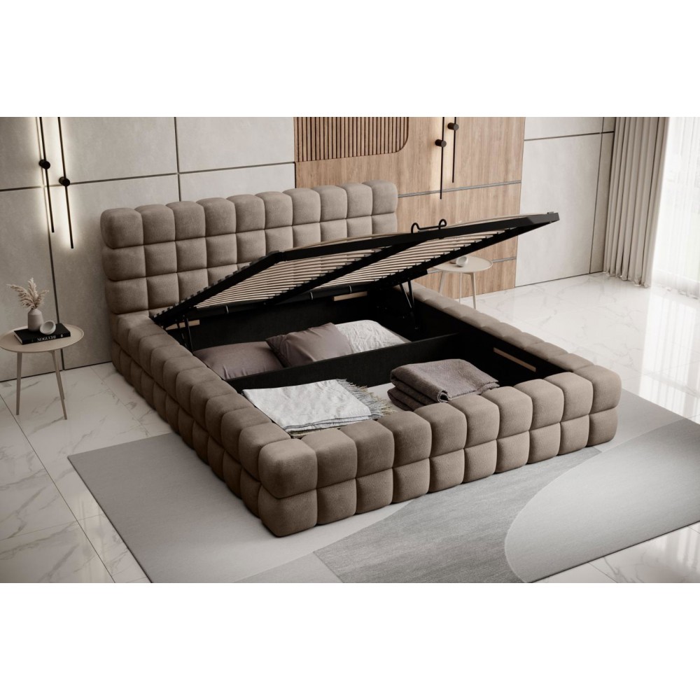 Επενδυμένο κρεβάτι Dagmar-Kafe-160 x 200