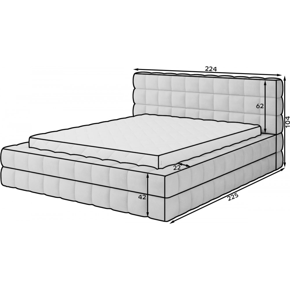 Επενδυμένο κρεβάτι Dagmar-Mpez-180 x 200