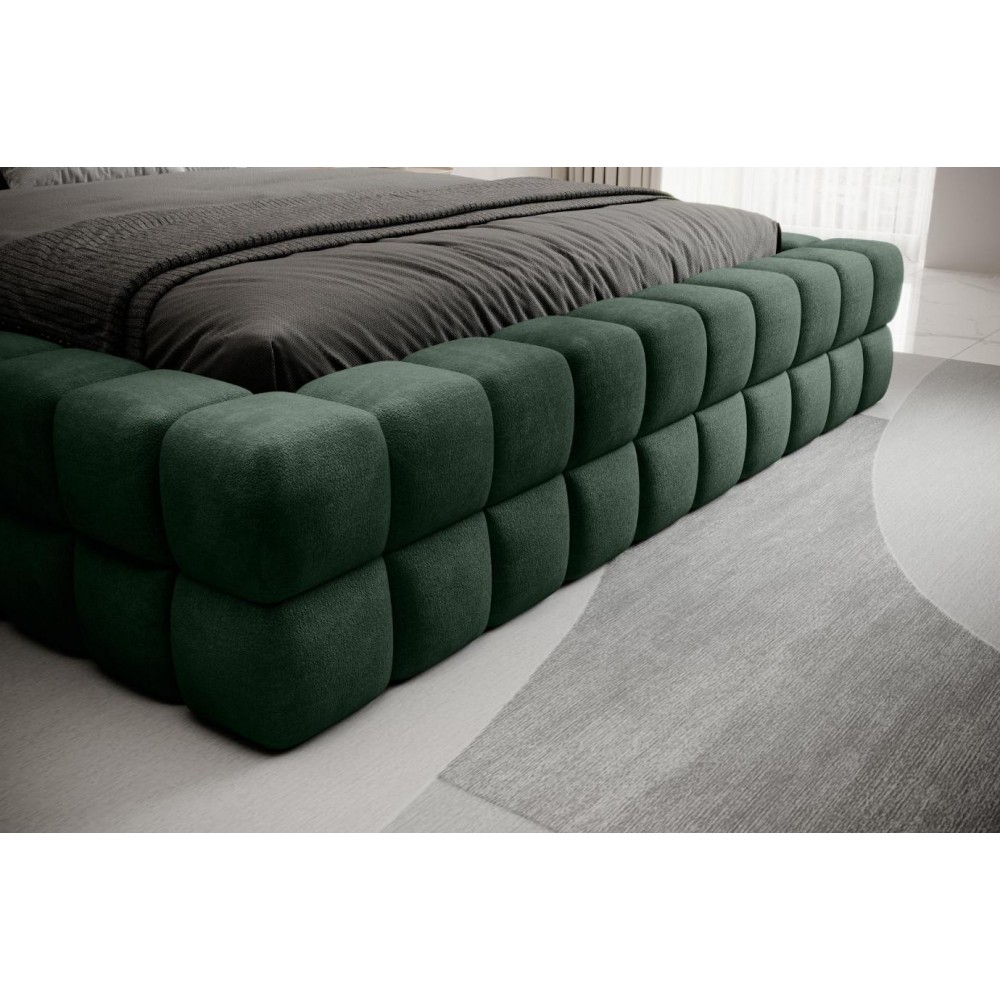 Επενδυμένο κρεβάτι Dagmar-Prasino-140 x 200