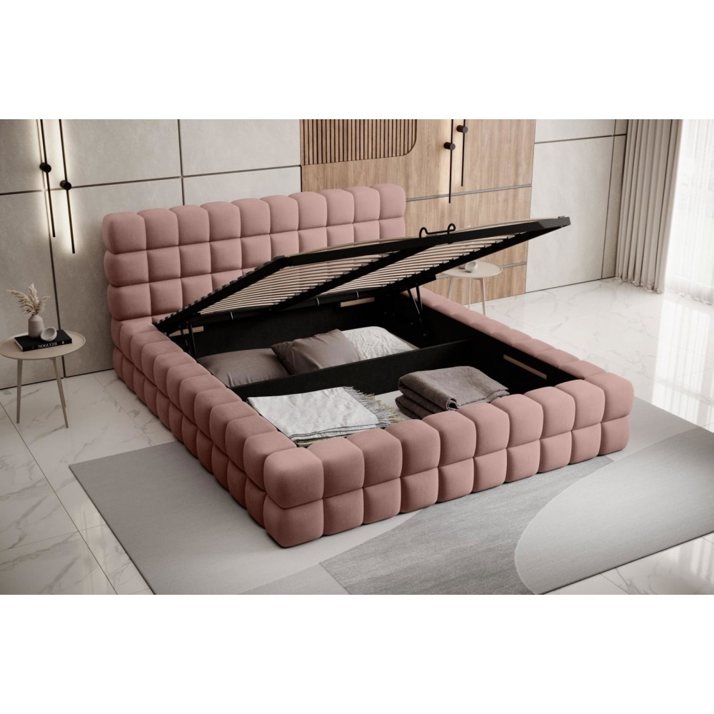 Επενδυμένο κρεβάτι Dagmar-Roz-180 x 200