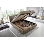 Επενδυμένο κρεβάτι Prallo-Ekrou-140 x 200