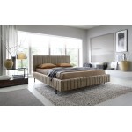 Επενδυμένο κρεβάτι Prallo-Ekrou-160 x 200