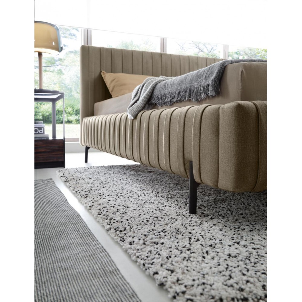 Επενδυμένο κρεβάτι Prallo-Ekrou-180 x 200