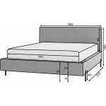 Επενδυμένο κρεβάτι Prallo-Ladi-160 x 200